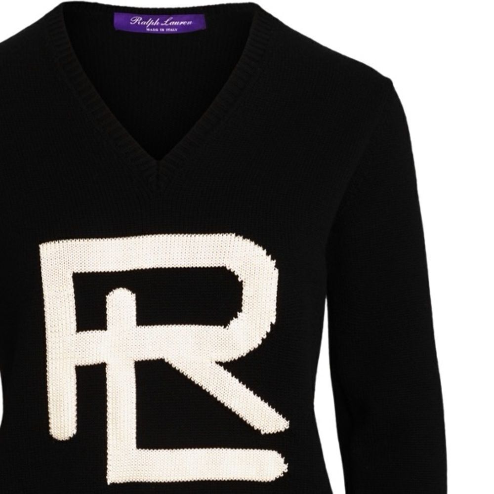 Ralph Lauren Collection 2022 Intarsia-Knit Merino-Silk Logo Sweater